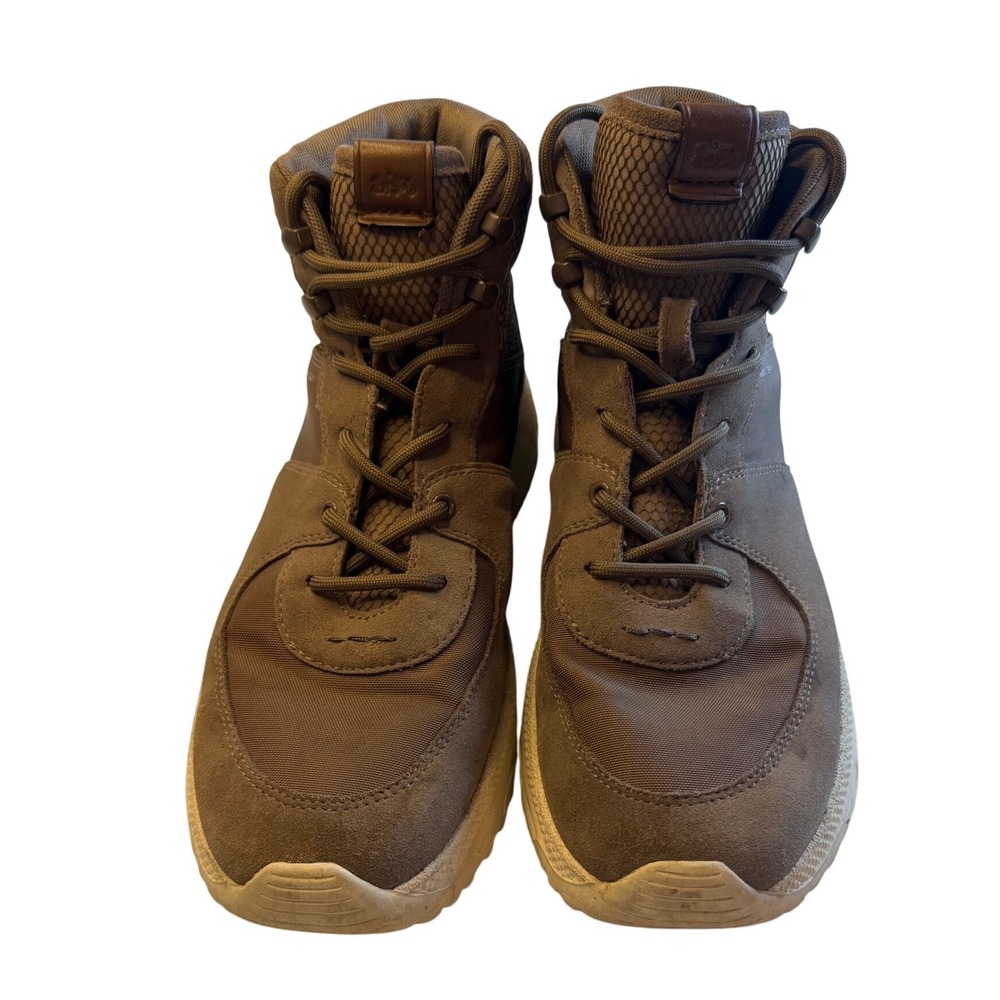 Coach Mens Hybrid Hiking Boots Suede Nylon High Top Sneakers Brown Olive - Picture 2 of 6